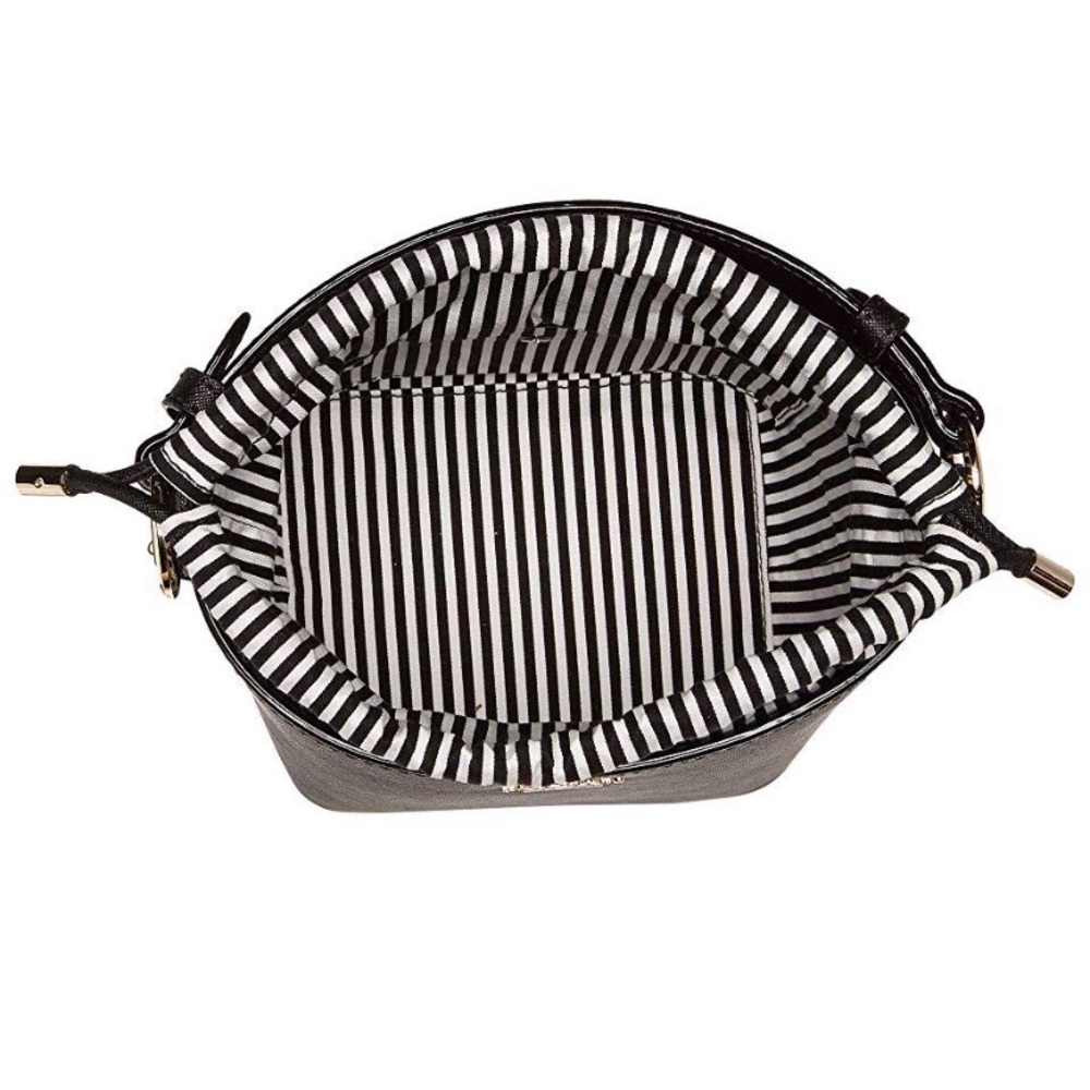 satchel with drawstring closure
attachable straps